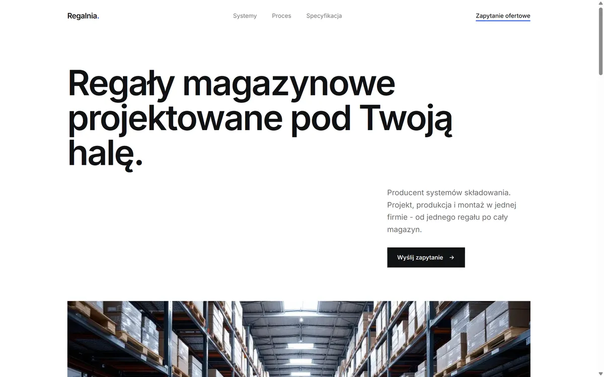 Strona Regalnia na komputerze - projekt przykładowy · Regalnia