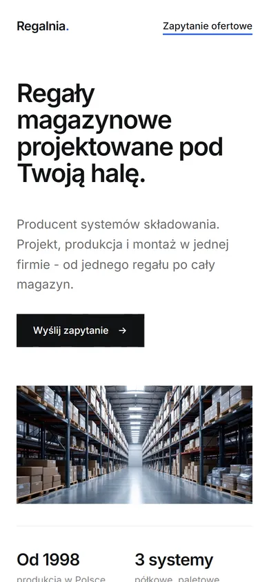 Strona Regalnia na telefonie