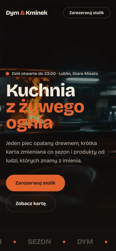 Strona Dym i Kminek na telefonie