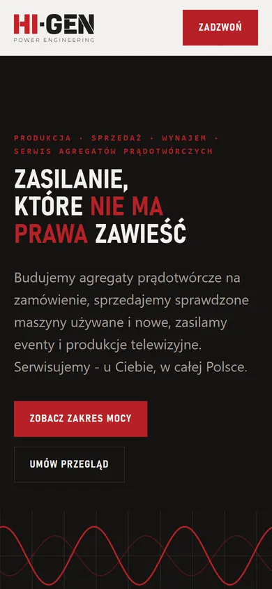Strona HI-GEN na telefonie